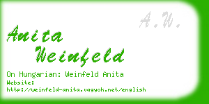 anita weinfeld business card